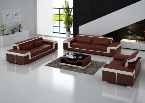 Design leather sofa couch upholstery sofas three-seater living room seat new.