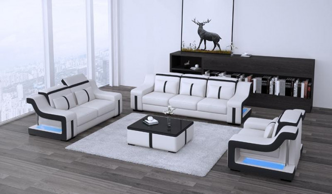 Design multifunctional couch relax sofa leather upholstery couches three-seater 3 new