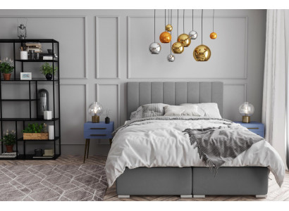 Box spring bed hotel double beds design upholstery box function gray