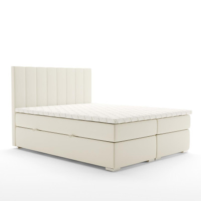 Box spring bed hotel double luxury beds upholstered bed box function beige new
