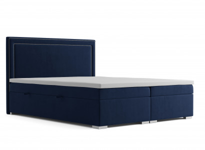 Box spring bed hotel double design beds luxury upholstery box function blue new