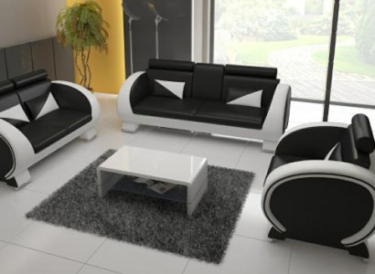 Leather sofa with bar function designer set couch sofa 3-seater relax couch