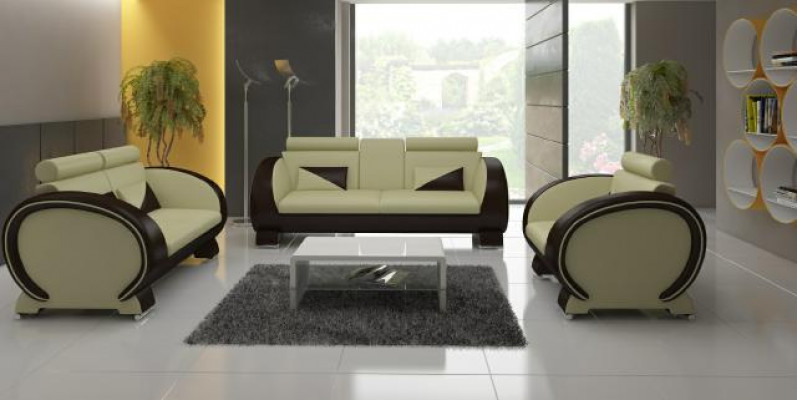 Leather sofa with bar function designer set couch sofa 3-seater relax couch