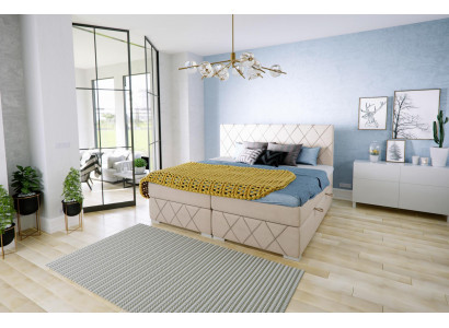 Box spring bed complete set double mattress topper beds function box hotel