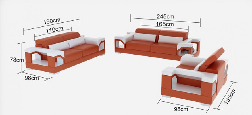 Leather sofa couch sofa set 3+2+1 seater set design modern sofa
