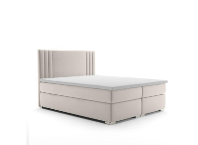 Box spring bed hotel double bed luxury beds upholstered function storage box beige
