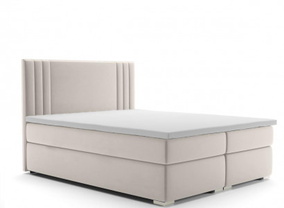 Box spring bed hotel double bed luxury beds upholstered function storage box beige