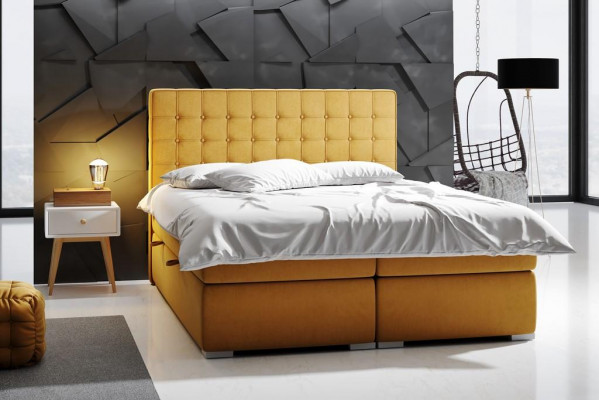 Box spring bed hotel double 160x200 cm luxury beds upholstery bed box function