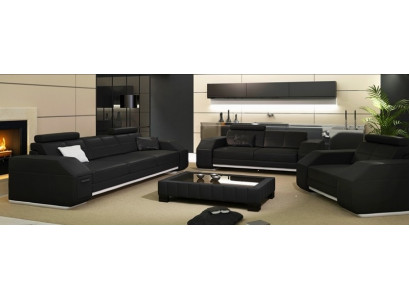 Leather sofa set 3+2+1 leather couch upholstery seating designer suite JarksonS