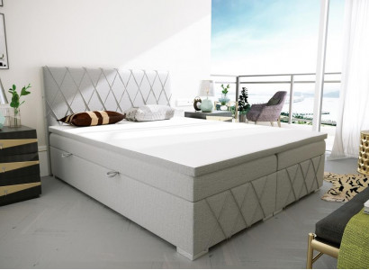 Box spring bed hotel double bed textile luxury beds upholstered bed frame function