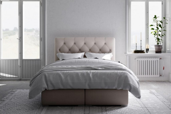 Box spring bed hotel double leather luxury beds upholstered bed box function new