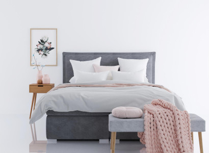 Modern hotel box spring beds double luxury bed upholstery box feature fabric