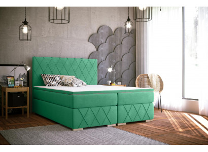 Box spring bed complete set with mattress & topper luxury upholstered textile beds
