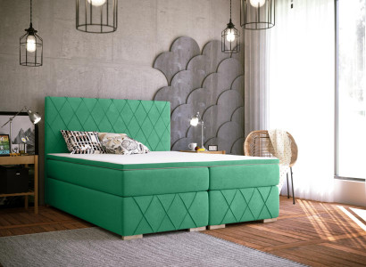 Box spring bed complete set with mattress & topper luxury upholstered textile beds