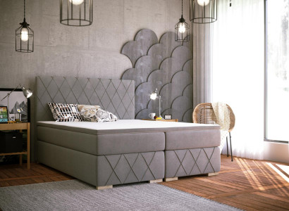 Box spring bed complete set mattress & topper luxury upholstery 180x200cm beds new