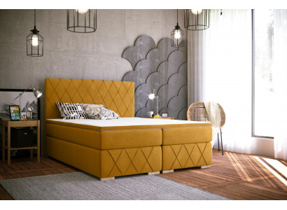 Box spring bed complete set mattress & topper luxury upholstery 160x200cm beds new