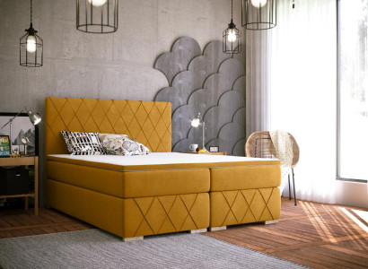 Box spring bed complete set mattress & topper luxury upholstery 160x200cm beds new