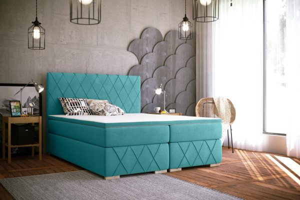 Complete Set Mattress & Topper Box Spring Bed Luxury Upholstered 140x200cm Beds