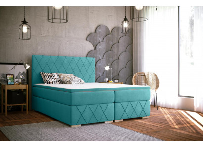 Complete Set Mattress & Topper Box Spring Bed Luxury Upholstered 140x200cm Beds