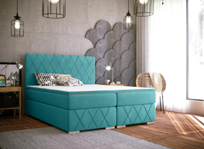 Complete Set Mattress & Topper Box Spring Bed Luxury Upholstered 140x200cm Beds