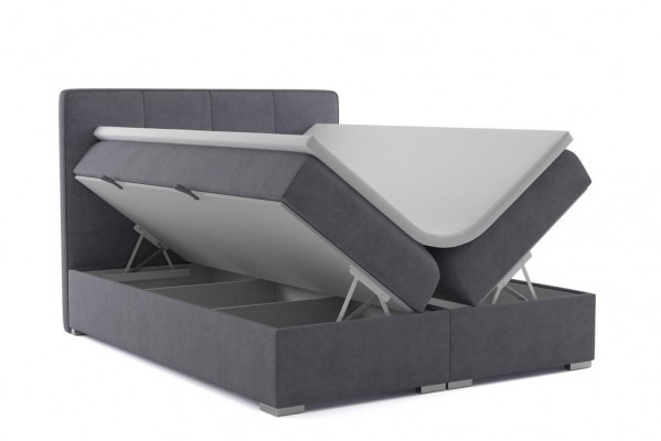 Box spring bed hotel double velvet textile luxury beds upholstered bed box function