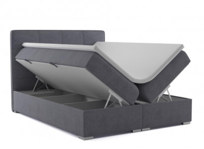 Box spring bed hotel double velvet textile luxury beds upholstered bed box function