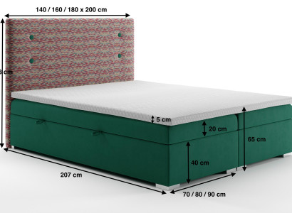 Box spring bed function hotel double complete set topper mattress beds box