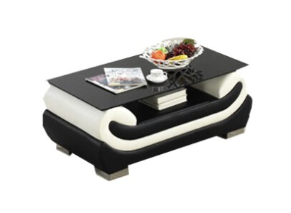 Coffee table, classic leather table with glass top, tables, glass tables, leather table