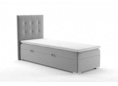 Luxury Box Spring Bed Hotel Beds Upholstered Function Bed Storage 90x200cm Gray New