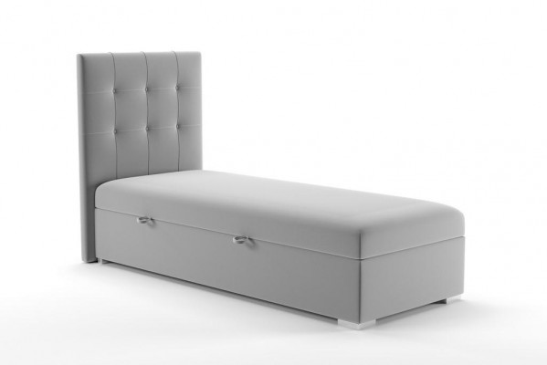 Luxury Box Spring Bed Hotel Beds Upholstered Function Bed Storage 90x200cm Gray New
