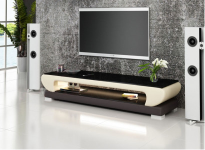 RTV TV sideboard leather glass table television cabinet table designer 403