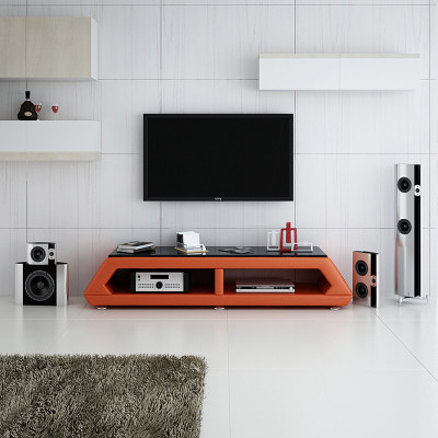 RTV TV sideboard leather glass table television cabinet table lowboard Mo.B