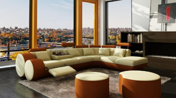 Corner sofa, sofa, couch, upholstery, living area, leather corner sofas, set, sofas Madrid