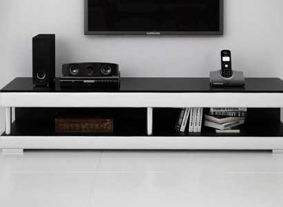 RTV TV Sideboard Leather Glass Table Television Cabinet Table Lowboard Mo.C