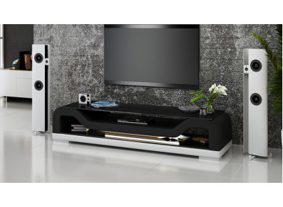 RTV TV Sideboard Leather Glass Table TV Cabinet Lowboard Mo.F