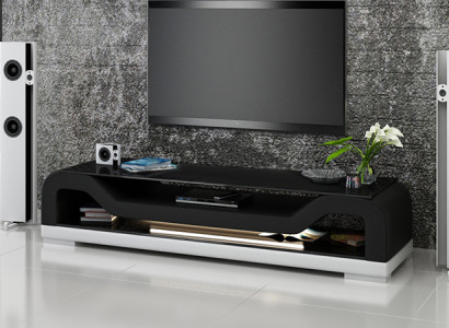 RTV TV Sideboard Leather Glass Table TV Cabinet Lowboard Mo.F