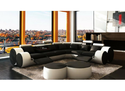Sectional sofa couch upholstery living landscape leather corner sofas set L shape Madrid