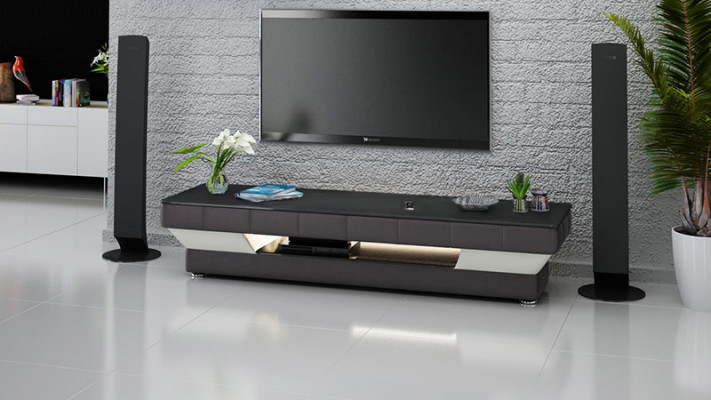 TV sideboard leather glass table television cabinet table lowboard Mo.J