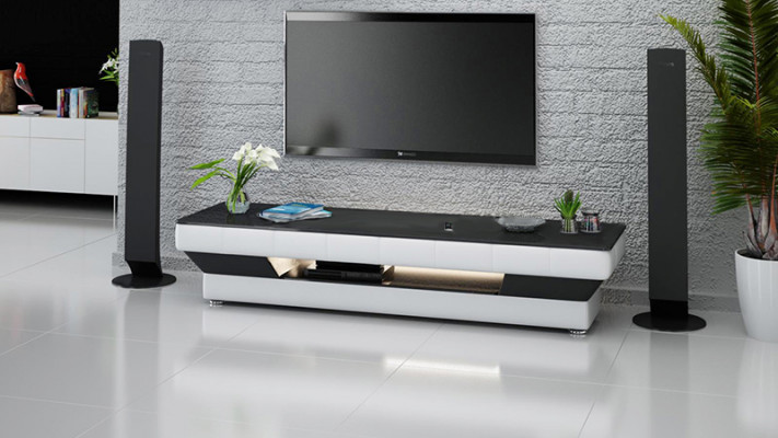 TV sideboard leather glass table television cabinet table lowboard Mo.J
