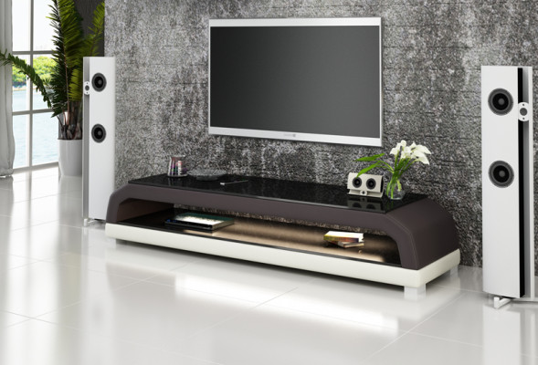 RTV TV sideboard leather glass table television cabinet table decor designer