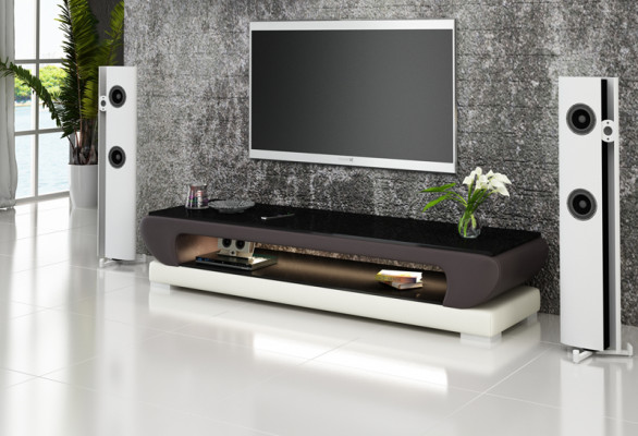 RTV TV Sideboard Leather Glass Table TV Cabinet Decor Table Designer