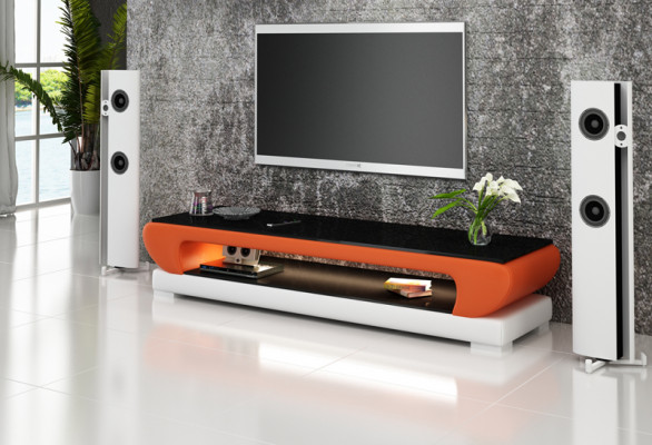 RTV TV Sideboard Leather Glass Table TV Cabinet Decor Table Designer