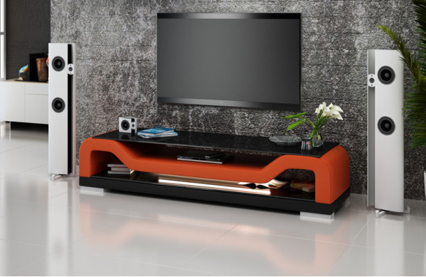 RTV TV sideboard leather glass table television decor cabinet table designer