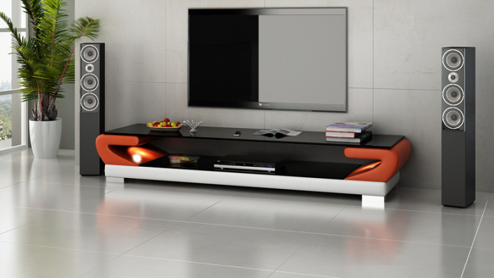 TV sideboard leather glass table decor television cupboard table designer