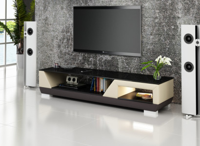 RTV TV Sideboard Leather Glass Decor Table Television Cabinet Table Designer