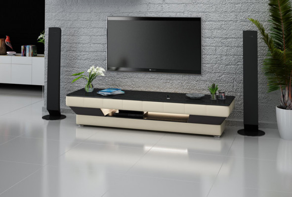 RTV TV Sideboard Leather Decor Glass Table Television Cabinet Table Designer