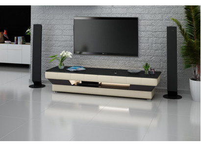 RTV TV Sideboard Leather Decor Glass Table Television Cabinet Table Designer