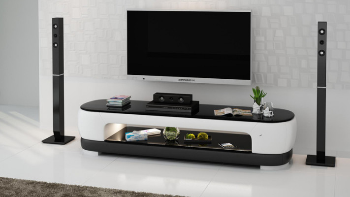 RTV TV Sideboard Decor Leather Glass Table TV Cabinet Table Designer