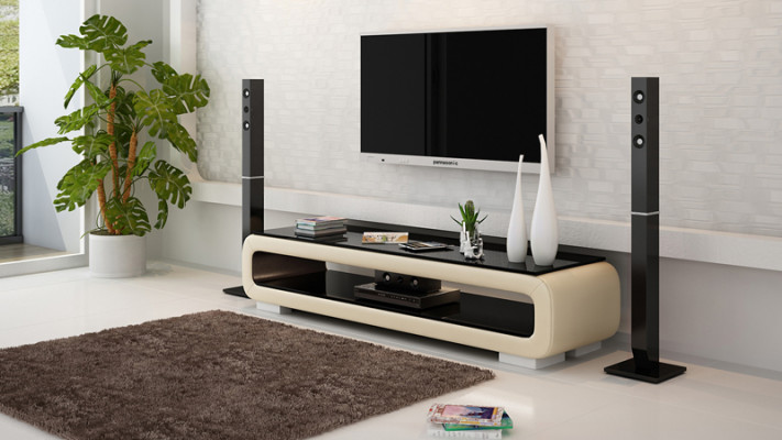 TV sideboard decor leather glass table television table cabinet designer