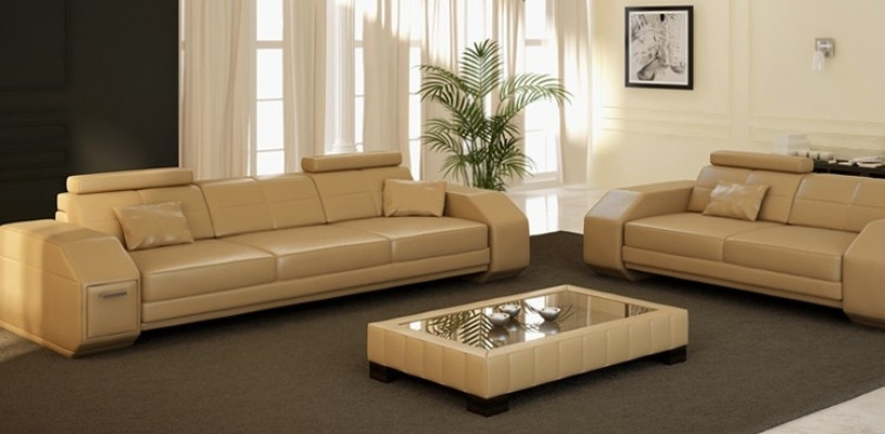 Leather sofa set 3+2+1 leather couch cushion seat designer set JarksonW